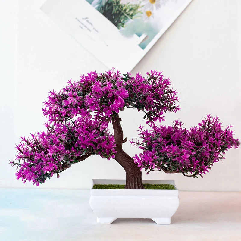 Artificial Plants Bonsai Small Tree Pots Fake Plant Flowers Potted Ornaments For Home Room Table Decoration Hotel Garden Decors