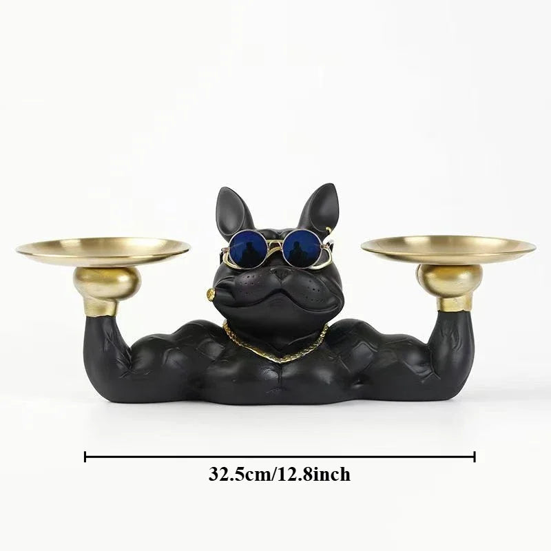 ERMAKOVA New Style Cool Dog Figurine Dog Statue Storage Box Animal Ornament Resin Craft Art Sculpture Figurine Home Decoration