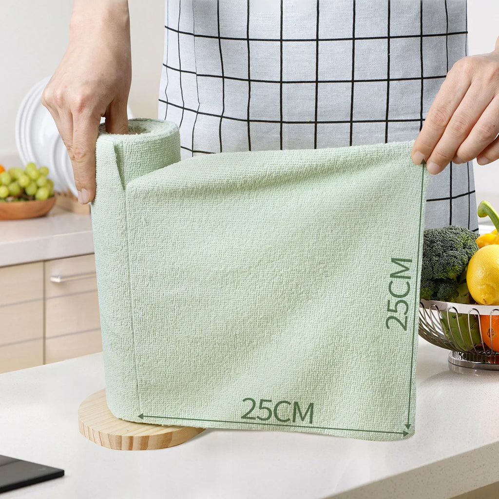 20pcs/Roll Microfiber Dish Cloths Multi Purpose Towels for Tableware Double Sided Cleaning Rags Kitchen Accessories