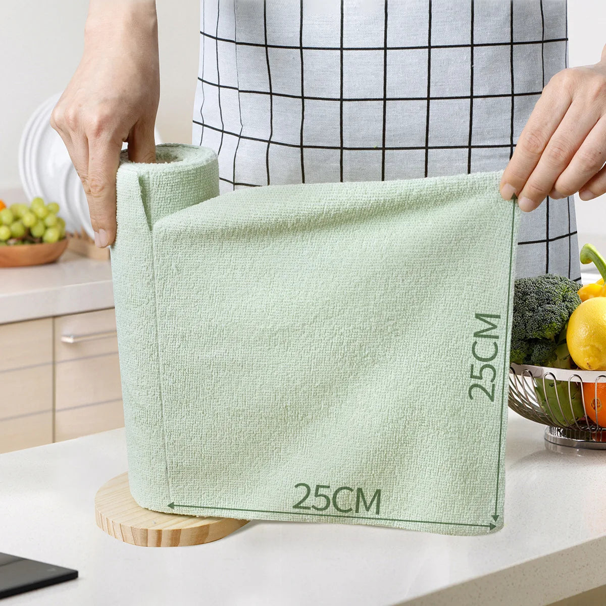 20pcs/Roll Microfiber Dish Cloths Multi Purpose Towels for Tableware Double Sided Cleaning Rags Kitchen Accessories