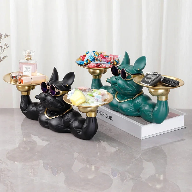 ERMAKOVA New Style Cool Dog Figurine Dog Statue Storage Box Animal Ornament Resin Craft Art Sculpture Figurine Home Decoration