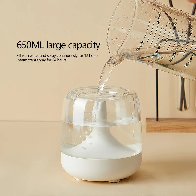 650ML Portable Humidifier Air Humidifier Essential Oil Home Bedroom Aroma Diffuser With Colorful Night Lights USB Humidifier