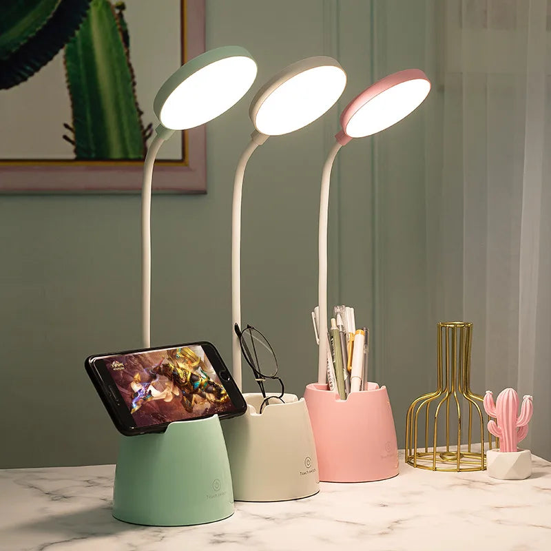 New LED Eye Protection Desk Lamp USB Bedside Lamp Charging Student Study Dormitory Reading Lamp Bedroom Night Light Gift