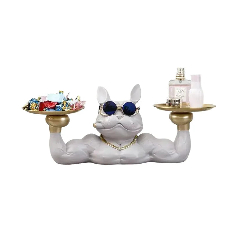 ERMAKOVA New Style Cool Dog Figurine Dog Statue Storage Box Animal Ornament Resin Craft Art Sculpture Figurine Home Decoration