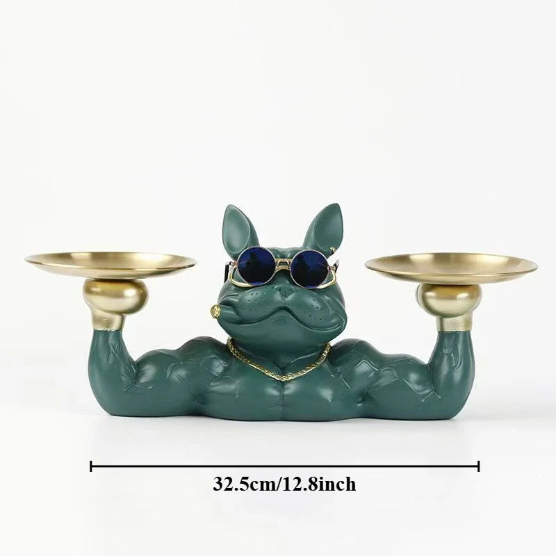 ERMAKOVA New Style Cool Dog Figurine Dog Statue Storage Box Animal Ornament Resin Craft Art Sculpture Figurine Home Decoration