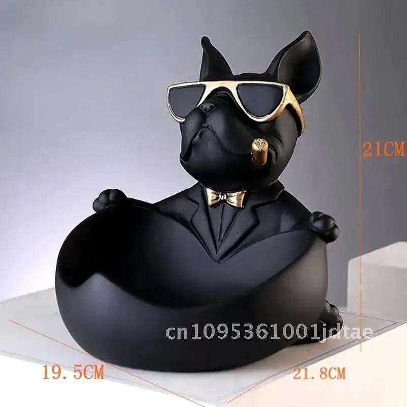 Cool Dog Figurine Statue Resin Animal Ornament Home Decor Storage Box Art Sculpture Gift
