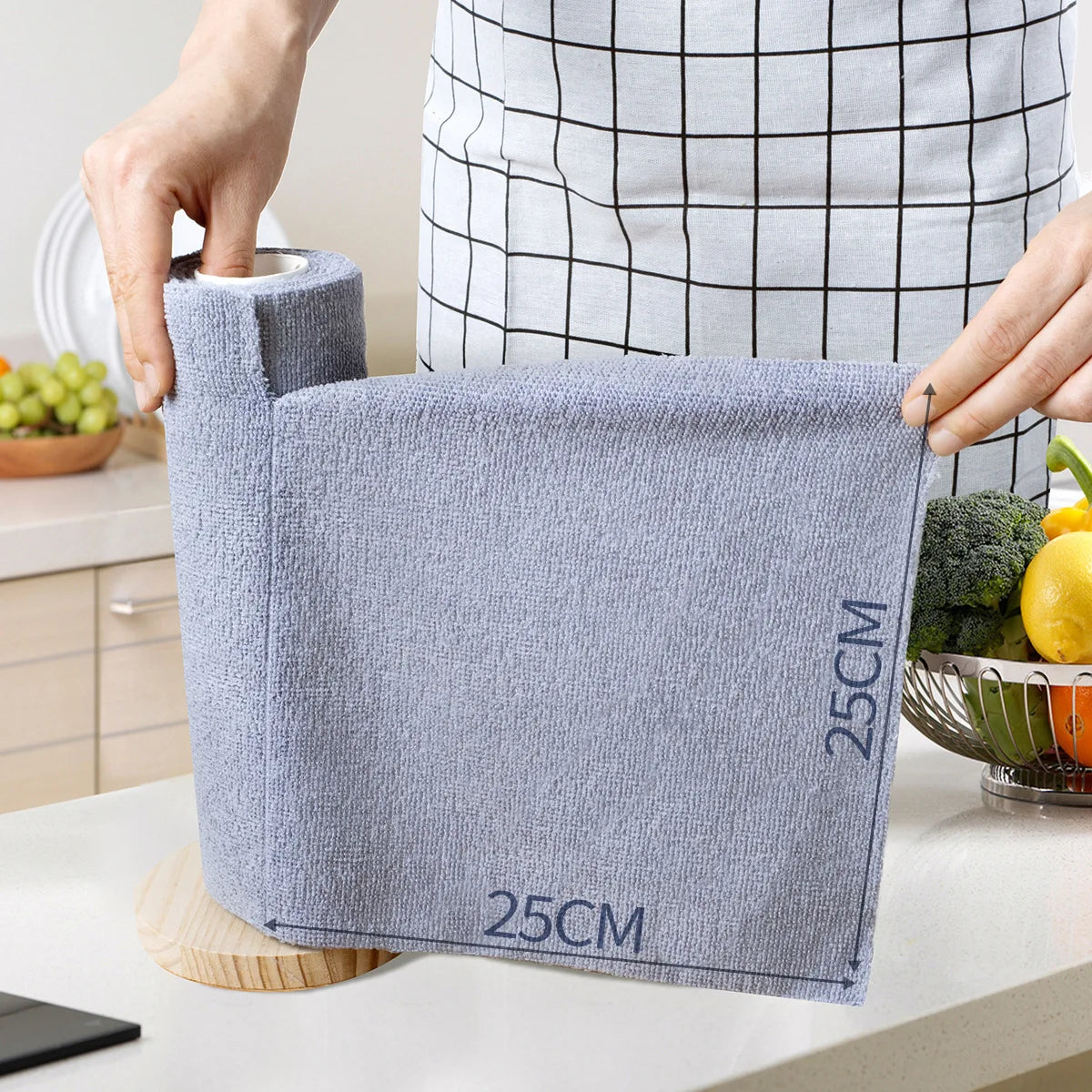 20pcs/Roll Microfiber Dish Cloths Multi Purpose Towels for Tableware Double Sided Cleaning Rags Kitchen Accessories
