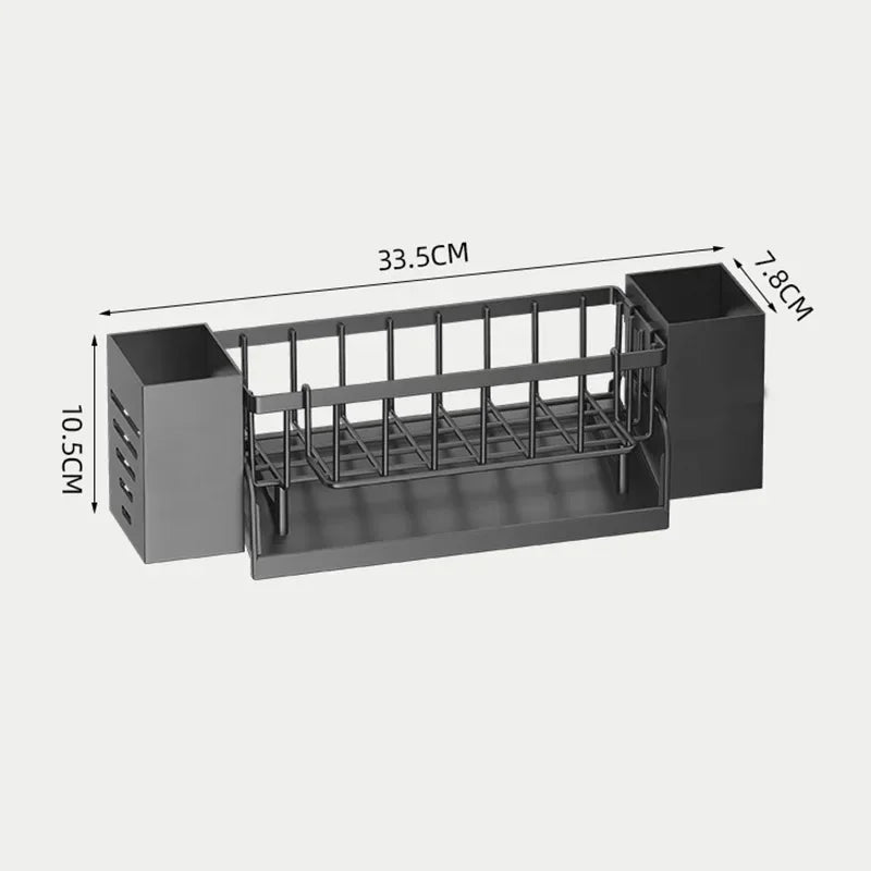 Kitchen Sink Drain Rack Organizer ABS Plastic Self-draining Sink Shelf Soap Sponge Holder Dishcloth Towel Rack Filter Basket