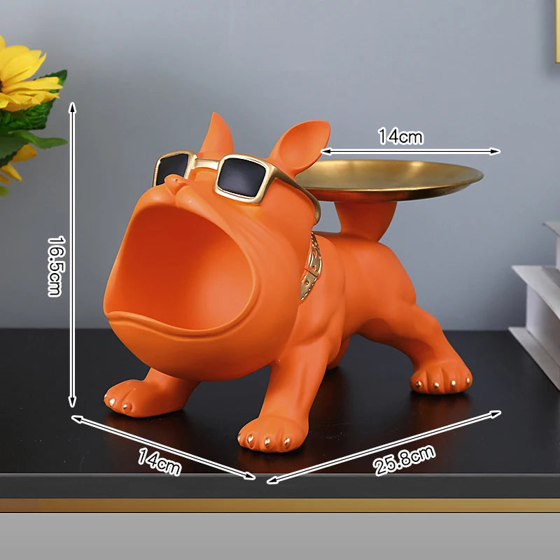 Bulldog Resin Statue Storage Box Figurine Dog Home Decor Animal Ornament Craft Art Sculpture Figurine Home Puppy Sculpture