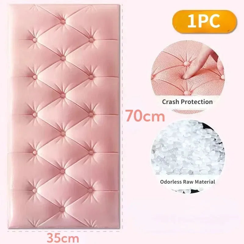 Bed Surrounding Soft Cover Headboard Anti-collision 3d Self-adhesive Wall Sticker Tatami Baby Backrest Bedroom Background