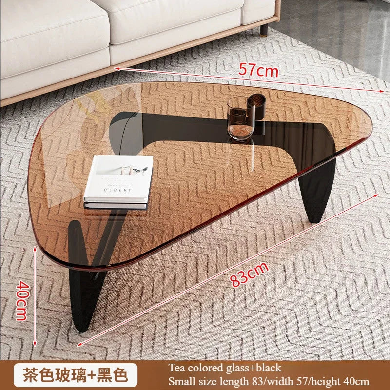 Modern Minimalist Creative Coffee Table for Small Households,Living Rooms,Tempered Glass Tea Table,Internet Famous Tea Table