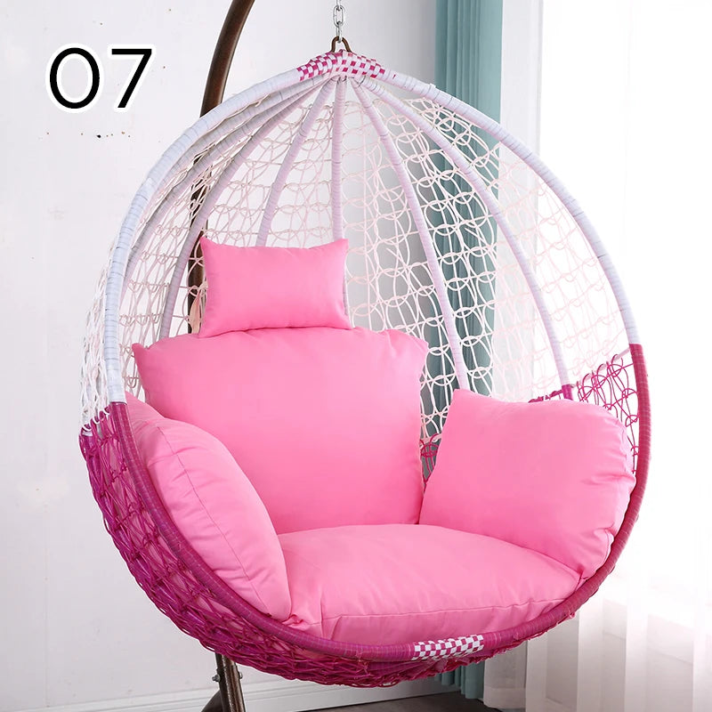 Unfilled S/L Swing Hanging Egg Swing Basket Seat Chair Cushion Cover Round Detachable Pillowcase for Home Patio Living Rooms