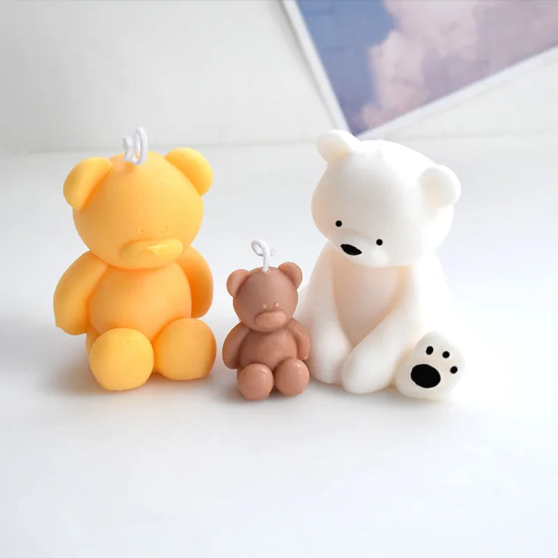 3D hanging bear mold baking cake DIY fragrance gypsum home decor scented candle silicone mold