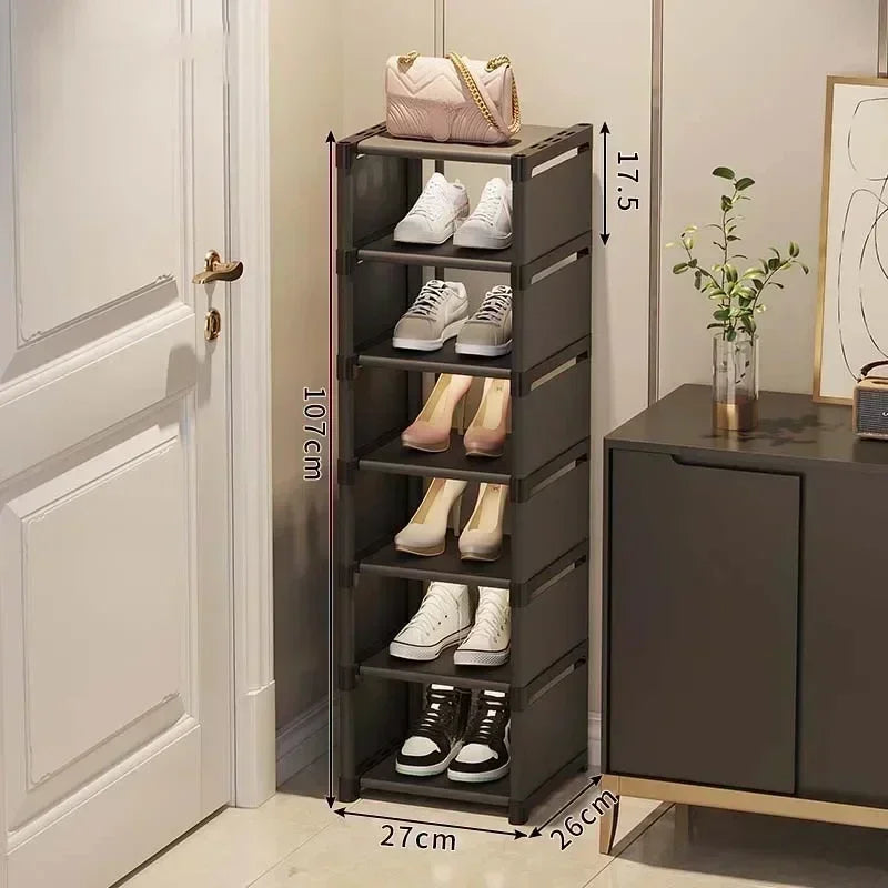 Entrance Shoe Rack Multiple Layers Stackable Footwear Organizer Rack Space Saving Wall Corner Shoe Cabinets Simple Shoes Shelf