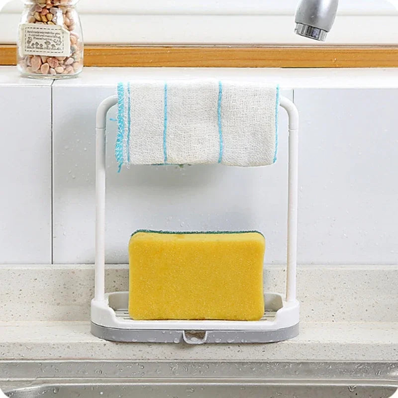 1 PC Kitchen Towel Storage Rack Sponge Drain Shelf Plastic Dishcloth Stand Home Organizer Holders Bathroom Gadgets
