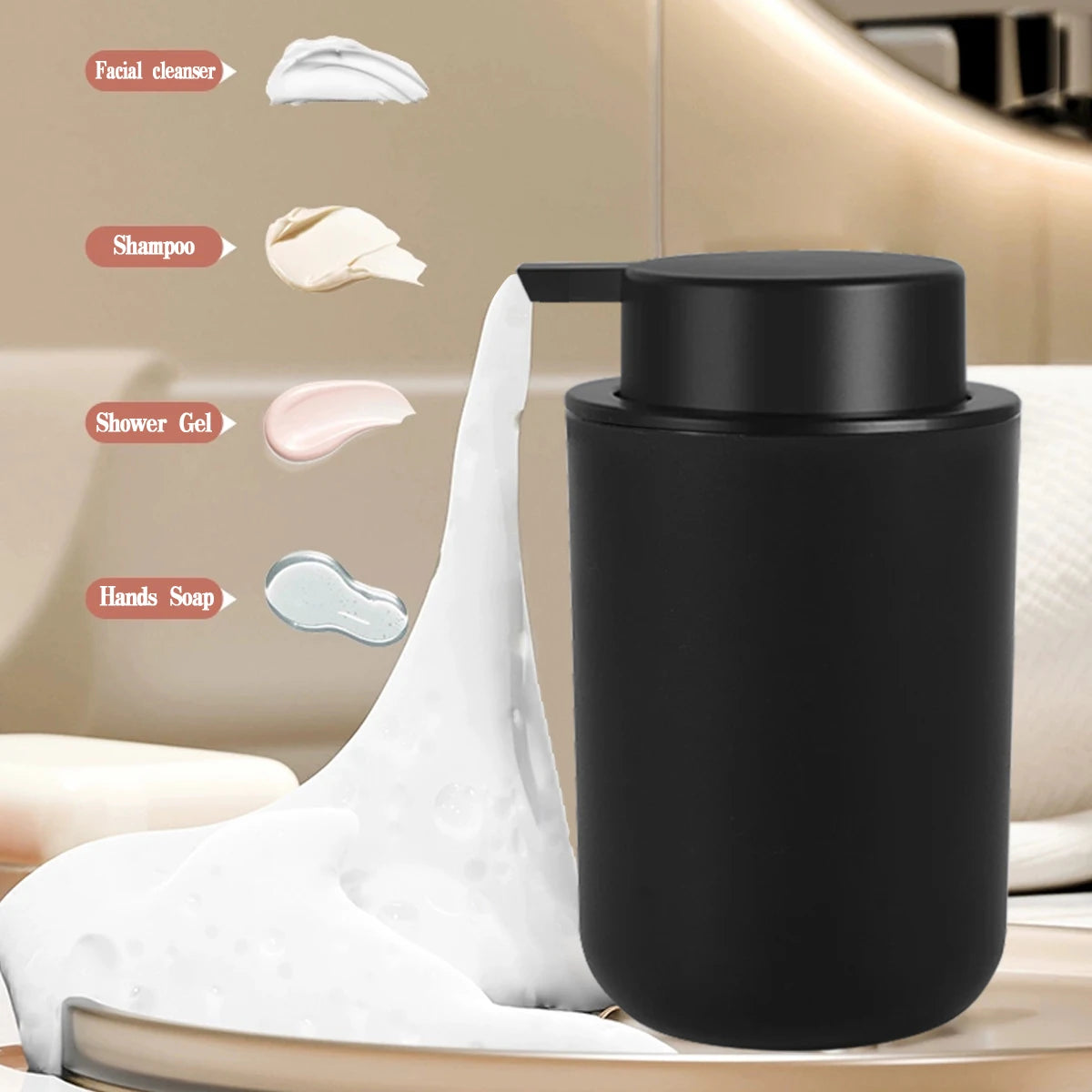 Foam Soap Dispenser with Mouthwash Cup Bathroom Refillable Foaming Hand Soap Lotion Bottles Kitchen Hands and Dish Soap Bottle