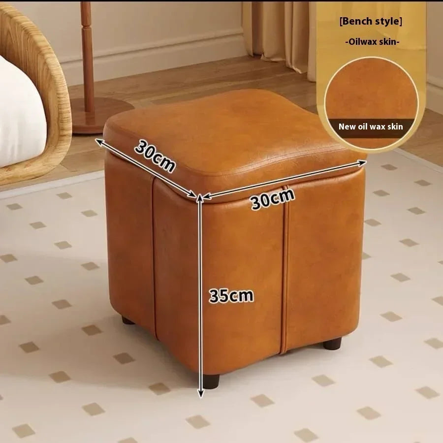 Dressing Stools Armless Leatherwear Entryway Chairs Carrying Storage Stools Makeup Room Footrest Vanity Stool for Living Room