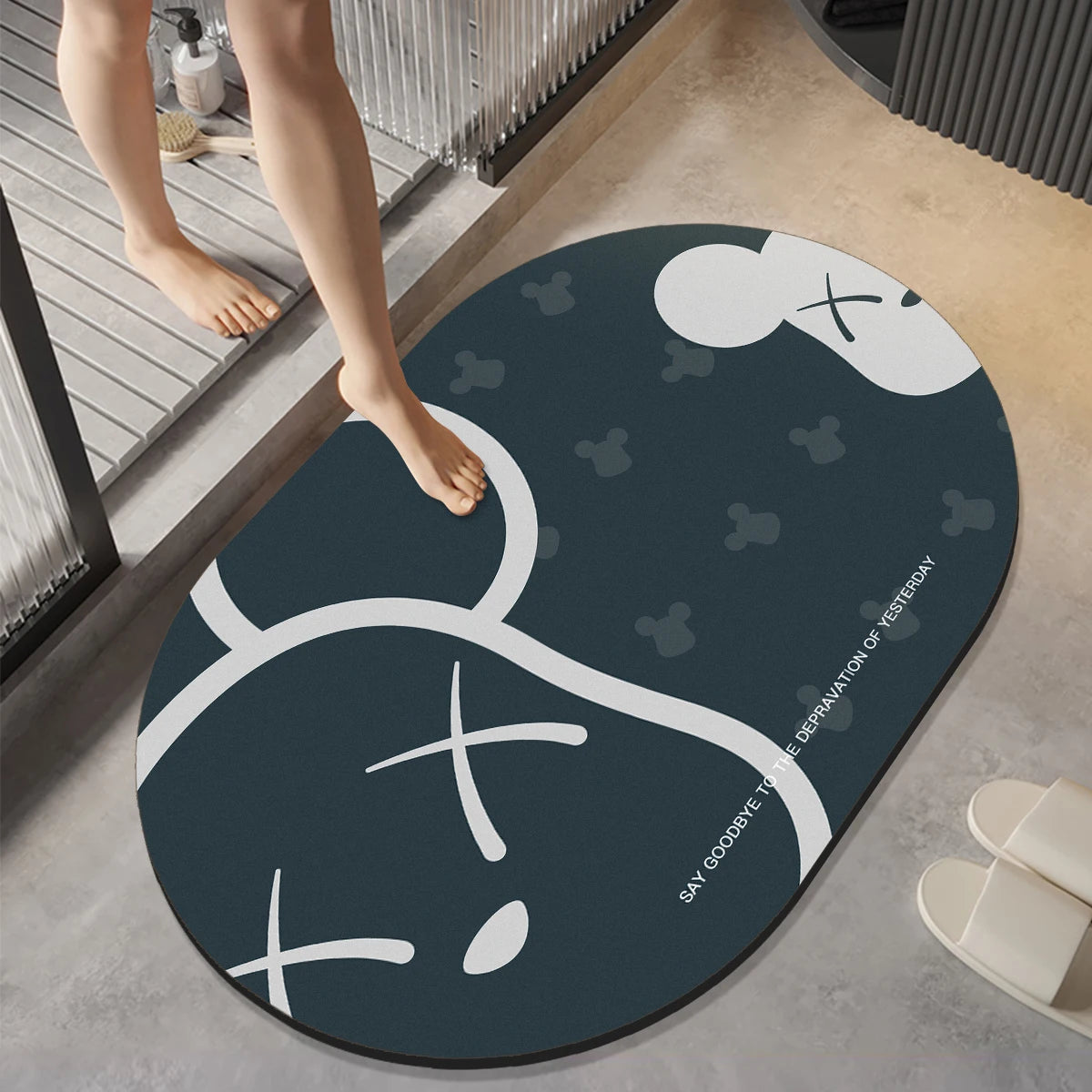 Soft diatom mud bathroom non-slip floor mat, quick-drying foot mat at the door of the bathroom, toilet toilet rug