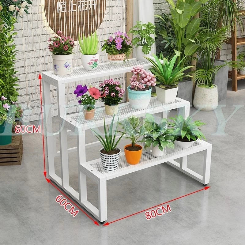 Flower Stand Plant Stand 2/3/4Tier Flower Shelf Planter Rack Storage Organizer Display Indoor Garden Balcony Floor-standing Rack