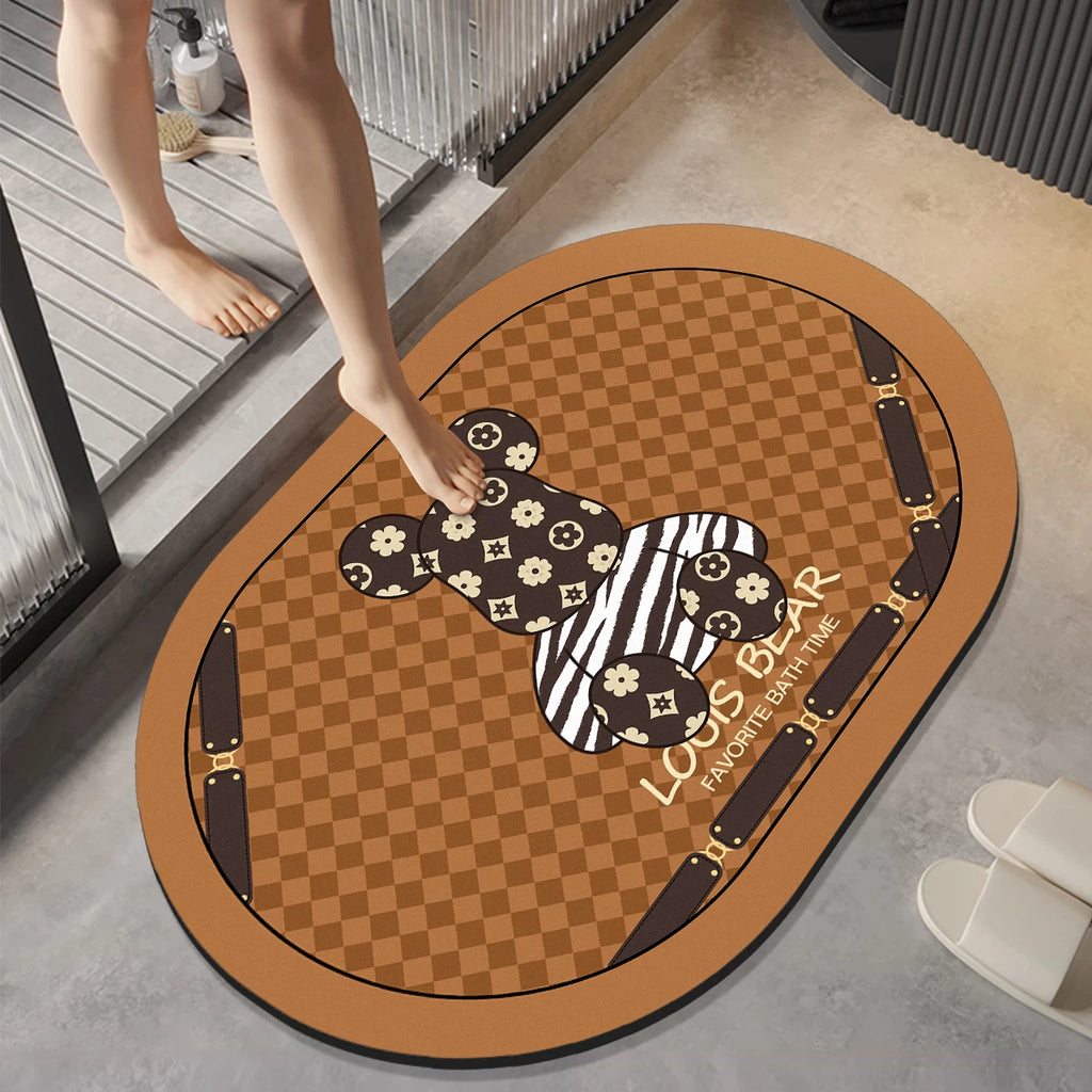Soft diatom mud bathroom non-slip floor mat, quick-drying foot mat at the door of the bathroom, toilet toilet rug