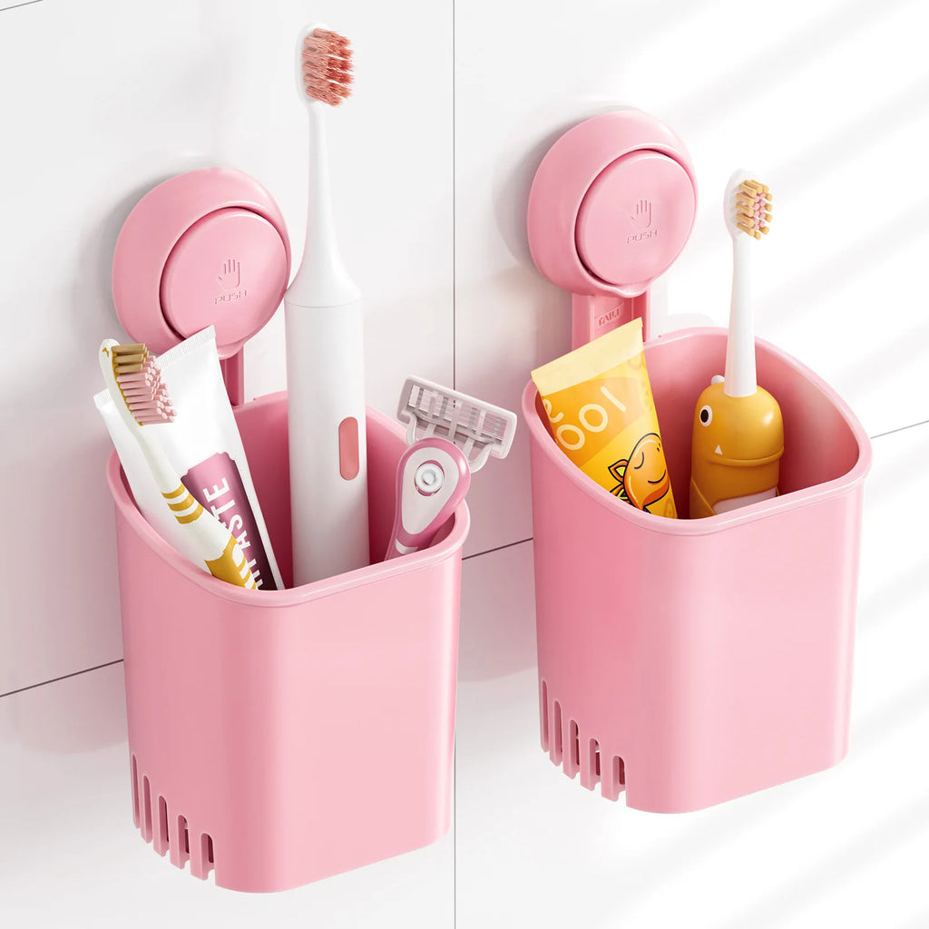 TAILI Suction Cup Toothbrush Holder No Drilling Removable Razor Holder for Bathroom Shower Electric Toothbrush Toothpaste Holder