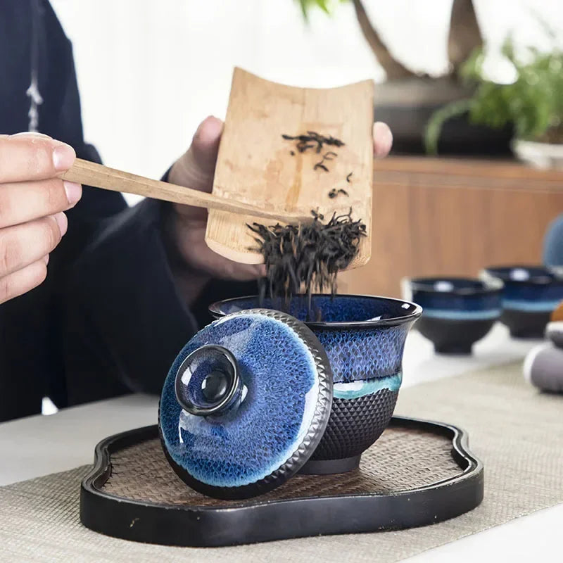 Chinese Kung Fu Travel Tea Set Ceramic Glaze Teapot Teacup Gaiwan Porcelain Teaset Kettles Teaware Sets Drinkware Tea Ceremony