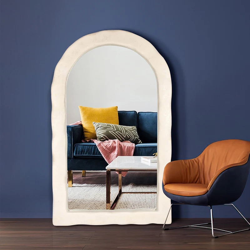 French Luxury Full-length Mirror Creative Undulating Frame Mirror Modern Home Decoration European Style HD Mirror Size 60x160cm