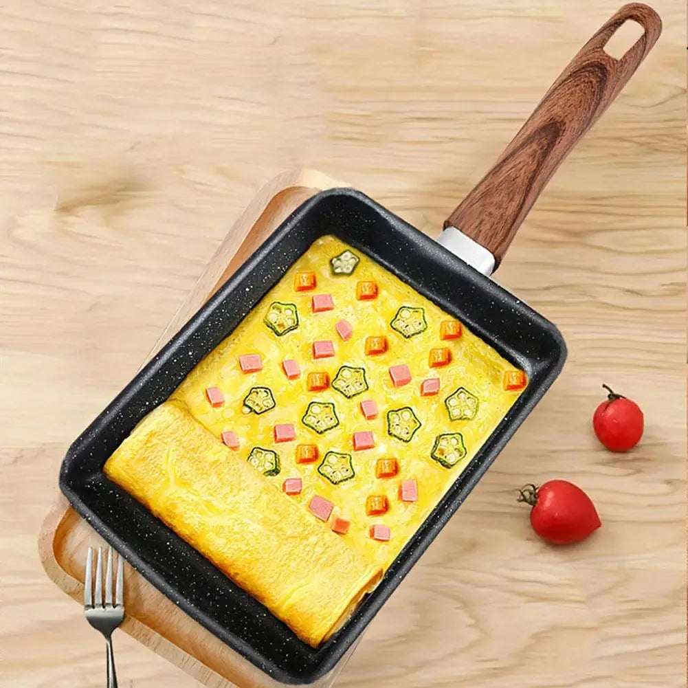 Pot Square Frying Pan Flat Bottom Mini Egg Cooker Non-stick Fried Cooking Griddle Breakfast Pan Egg Roll Frying Pan Fried Eggs