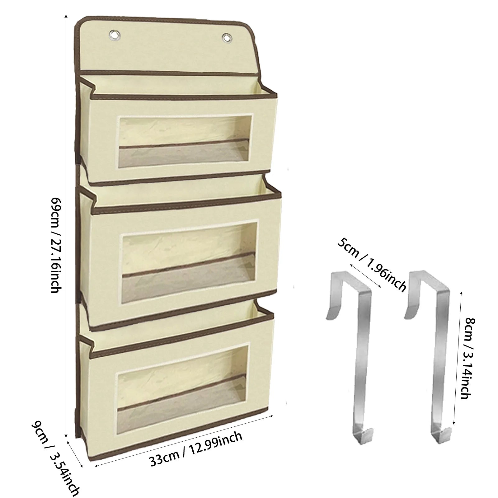 1 PC Non-Woven Fabric, 6-Layer Detachable, Divided Into 2 Hanging Storage Door Devices With Hooks, Anti Swinging Dormitory