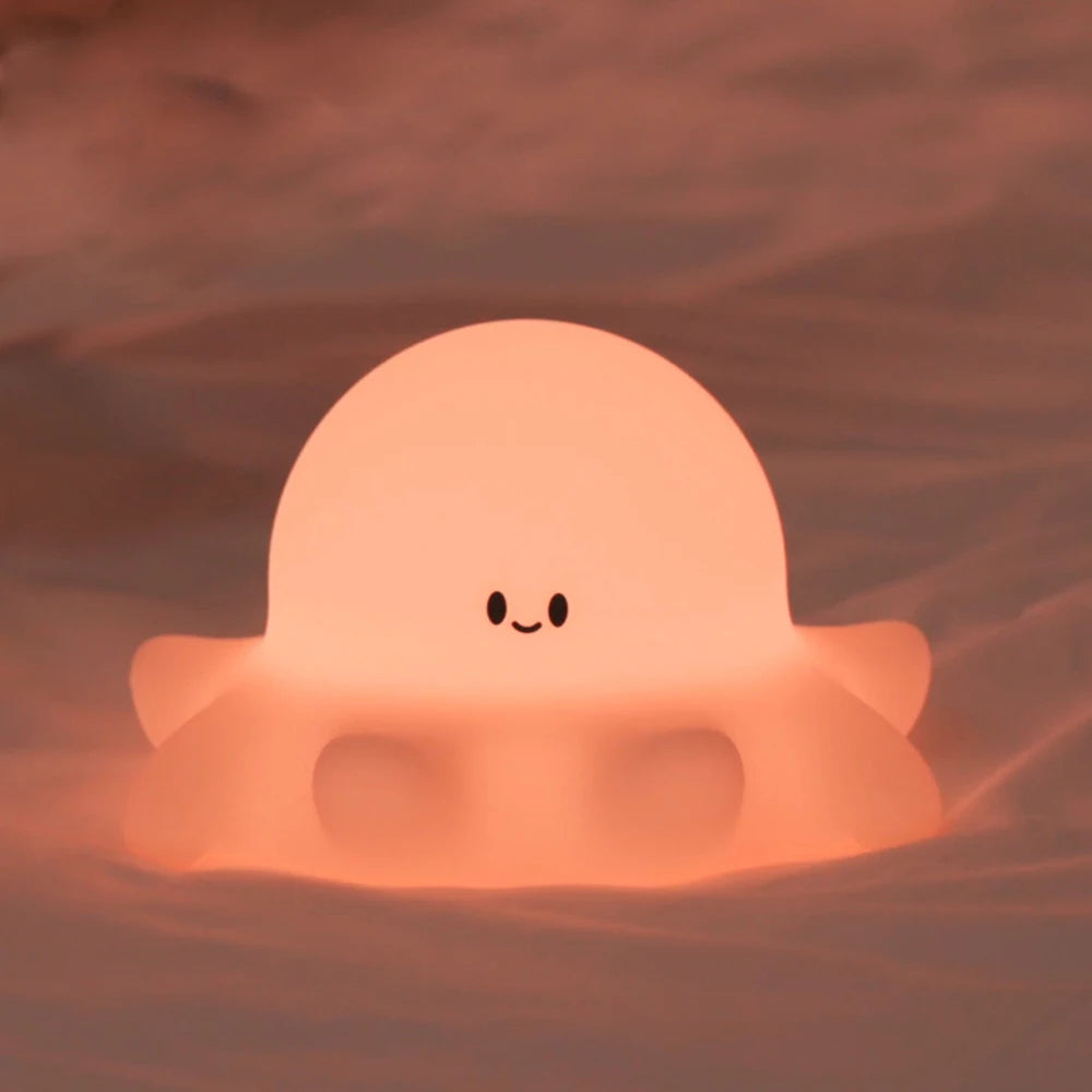 Cute Silicone Penguin Night Light Rechargeable Timing Sea Otter Sleeping Night Lamp Touch Control Beside Lamp for Nursery Room