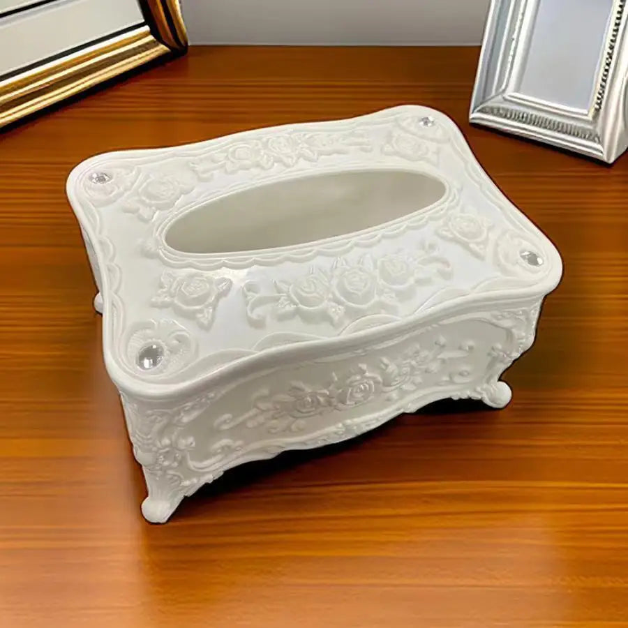 European Style Tissue box, High-end Hotel Restaurant Napkin Extraction Box, Living Room Desktop Paper Extraction Storage Box