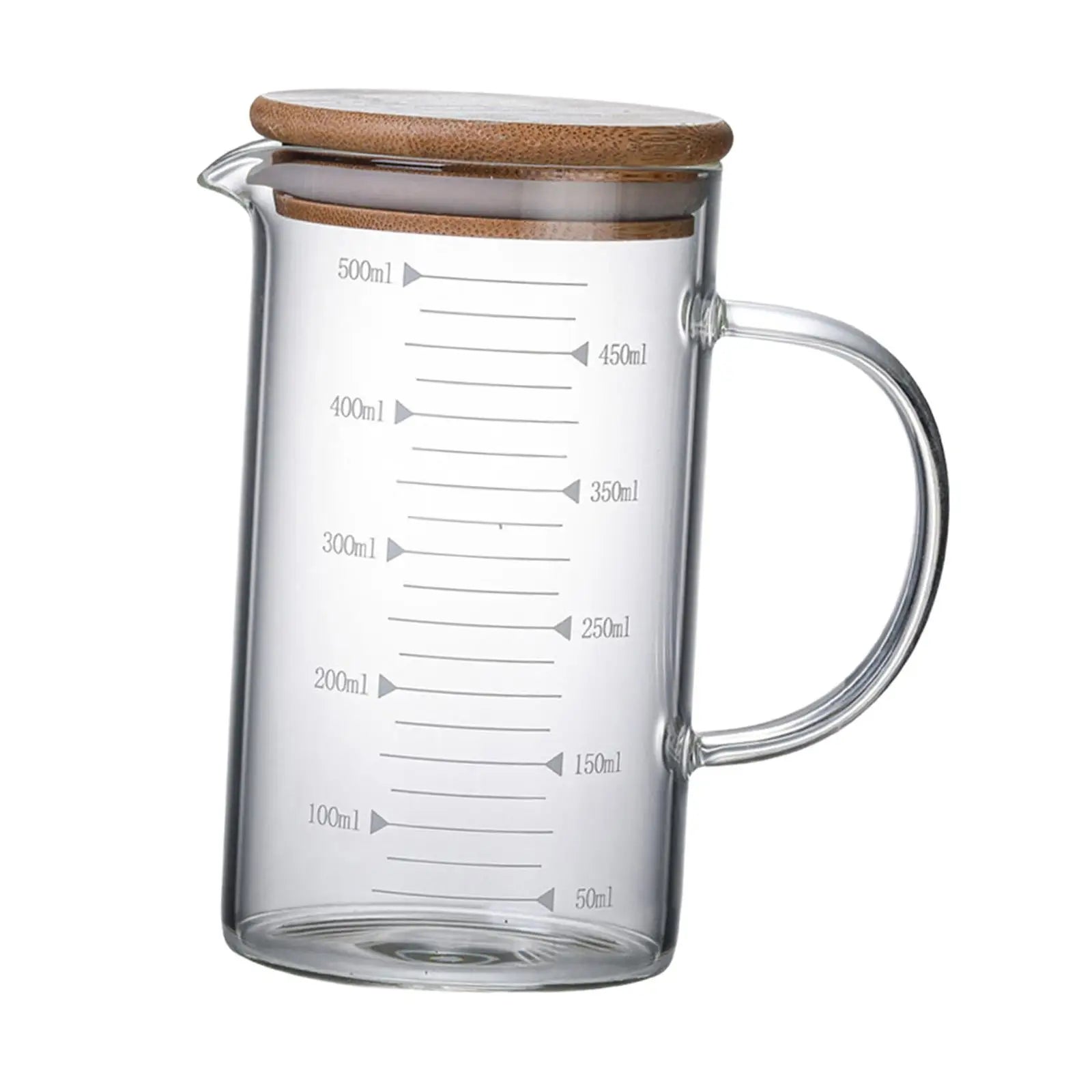Measuring Cup Multipurpose with Lid Transparent Water Pitcher with Scale Milk Glass Cup for Juice Coffee Gifts