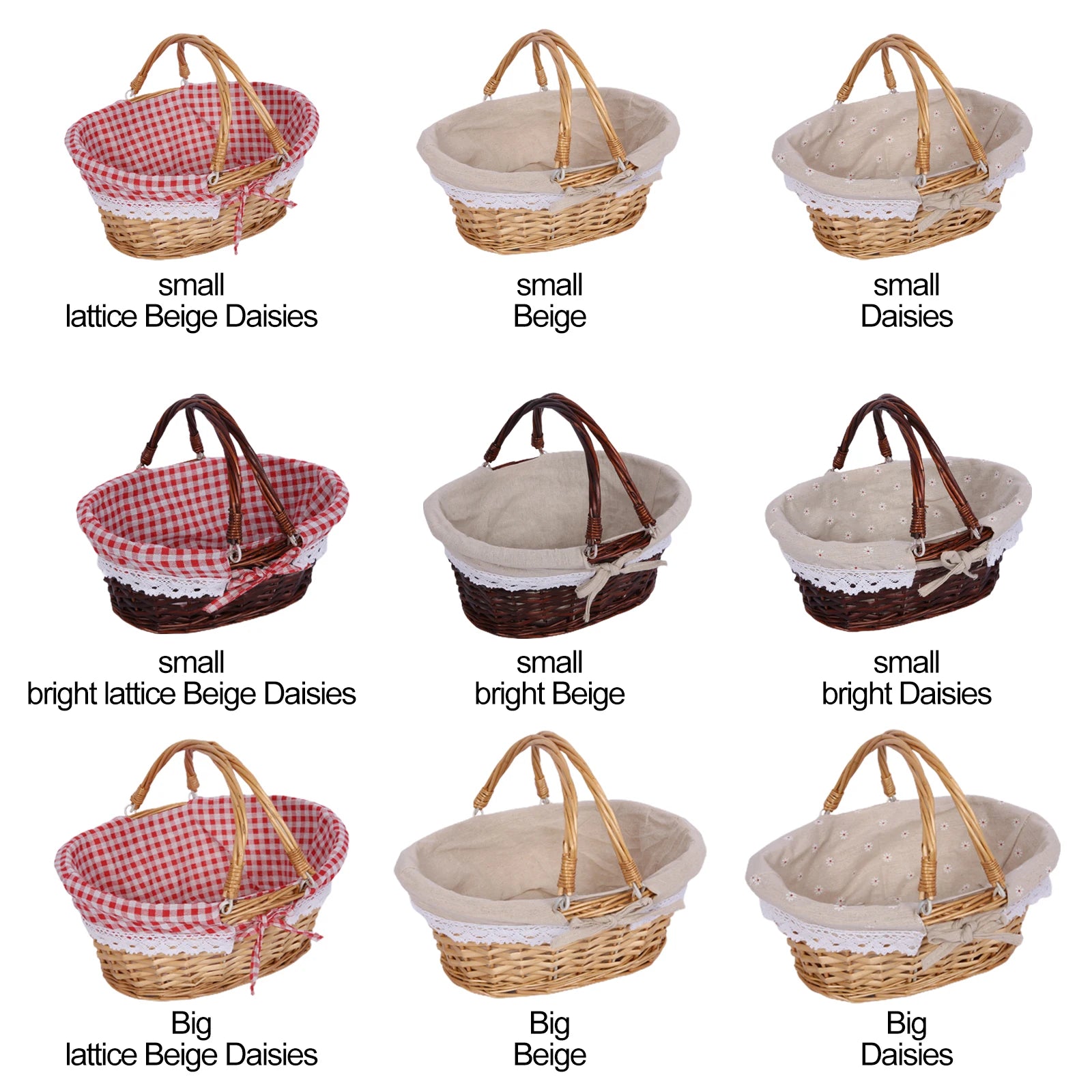 ZK40 Rattan picnic basket, wicker basket, pastoral picnic activity handle basket