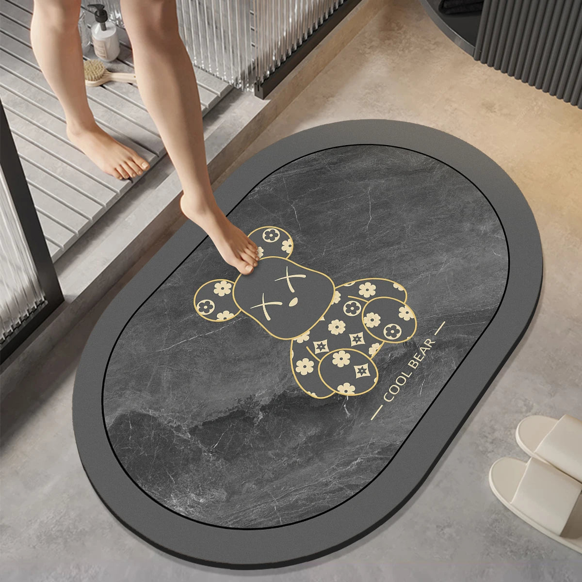 Soft diatom mud bathroom non-slip floor mat, quick-drying foot mat at the door of the bathroom, toilet toilet rug