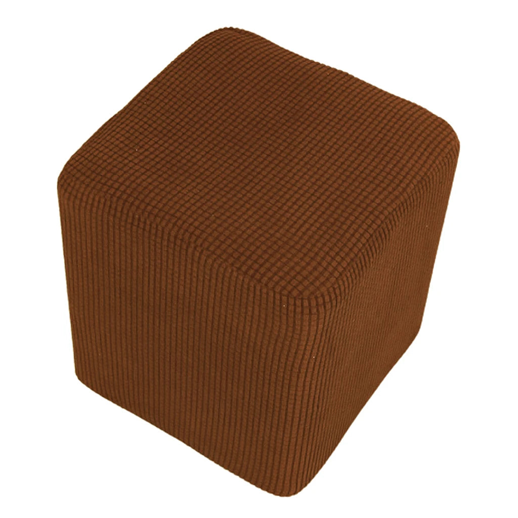 New Solid Stretch Ottoman Slipcover Sofa Footstool Cover Storage Protector