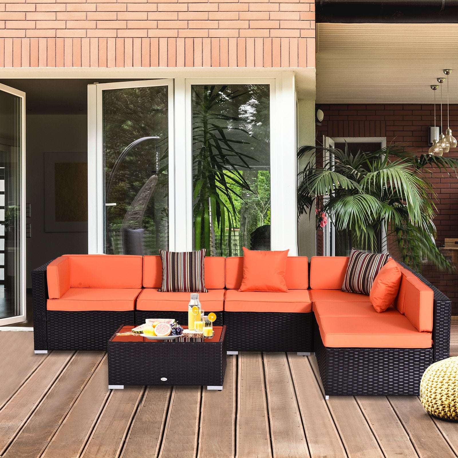 Outsunny 7 Piece Rattan Sofa Set Wicker Garden Outdoor Furniture SHIPPING ONLY IN CANADA.Unsupported Countries: Northwest,Nunavut,Territories,Yukon