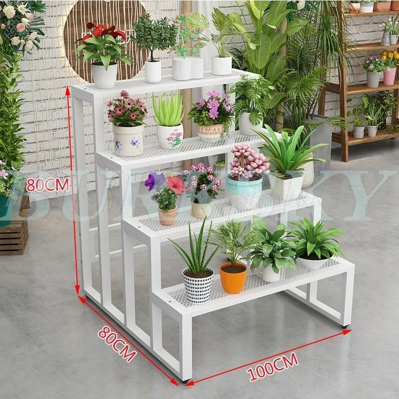 Flower Stand Plant Stand 2/3/4Tier Flower Shelf Planter Rack Storage Organizer Display Indoor Garden Balcony Floor-standing Rack