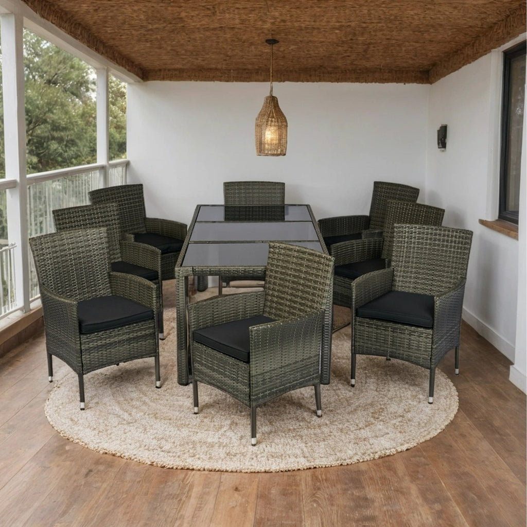 9 piece Outdoor Patio Wicker Dining Set Patio Wicker Furniture Dining SHIPPING ONLY IN USA