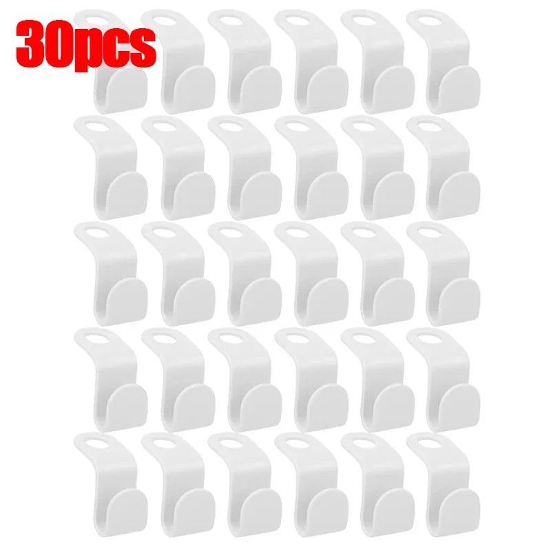 50/5Pcs Clothes Hanger Hooks Space Saving Closet Connector Hook Cascading Hanger Plastic Extender Clips Wardrobe Coat Organizer