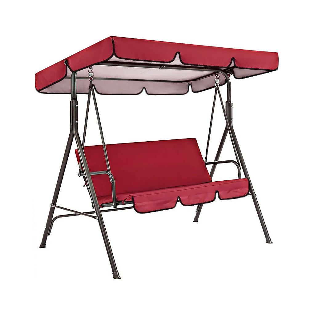 2PCS 210D Coating Uv-Resistant Waterproof Garden Chairs Patio Swing Cover Set Swing Canopy Seat Top Awning 190*132*15cm