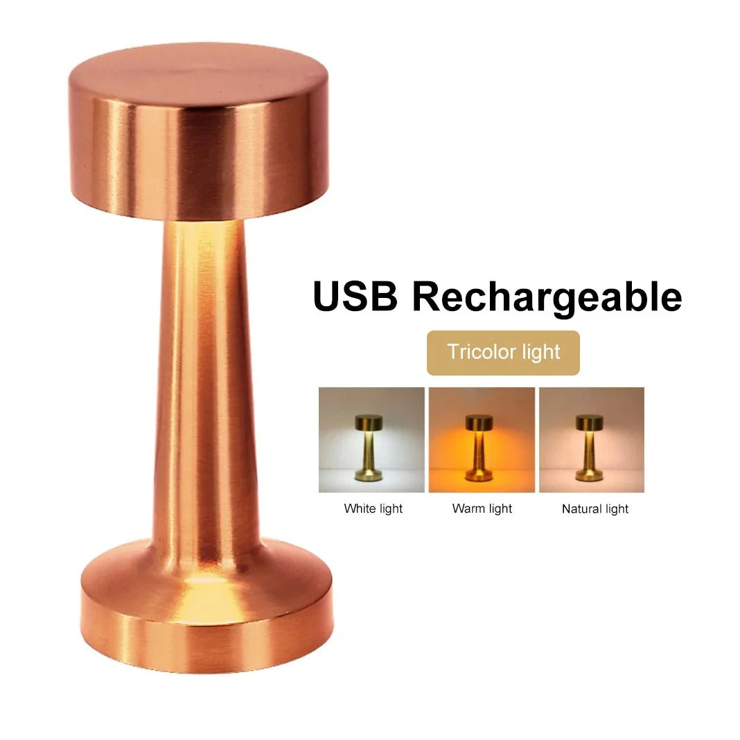 1200mAh Metal Rechargeable Touch Point Lamp Room LED Bedside Decor Table Lamp Restaurant Bar Desktop Mood Lighting Night Lights