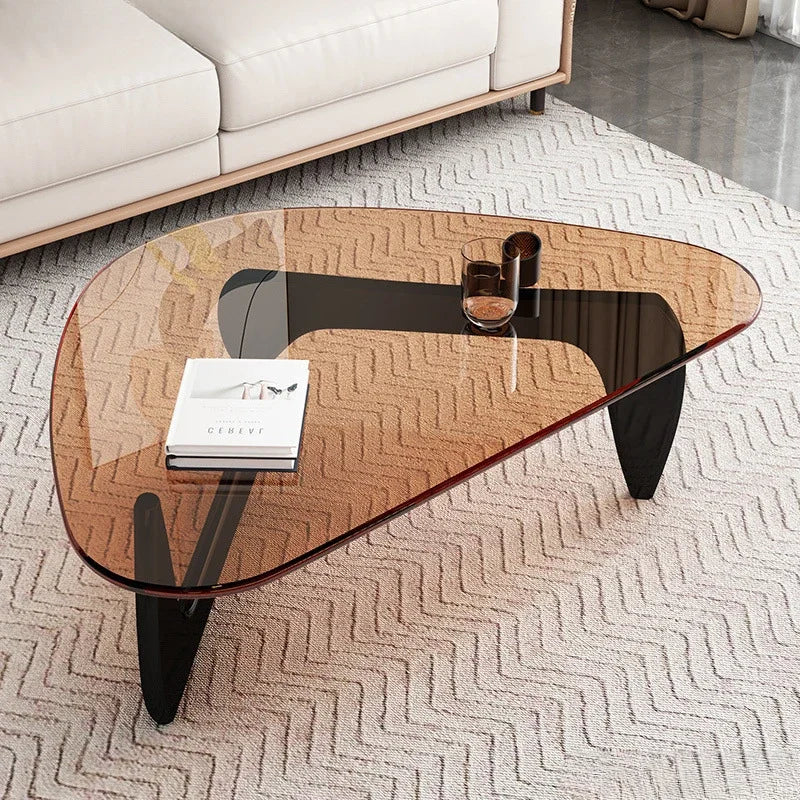 Modern Minimalist Creative Coffee Table for Small Households,Living Rooms,Tempered Glass Tea Table,Internet Famous Tea Table