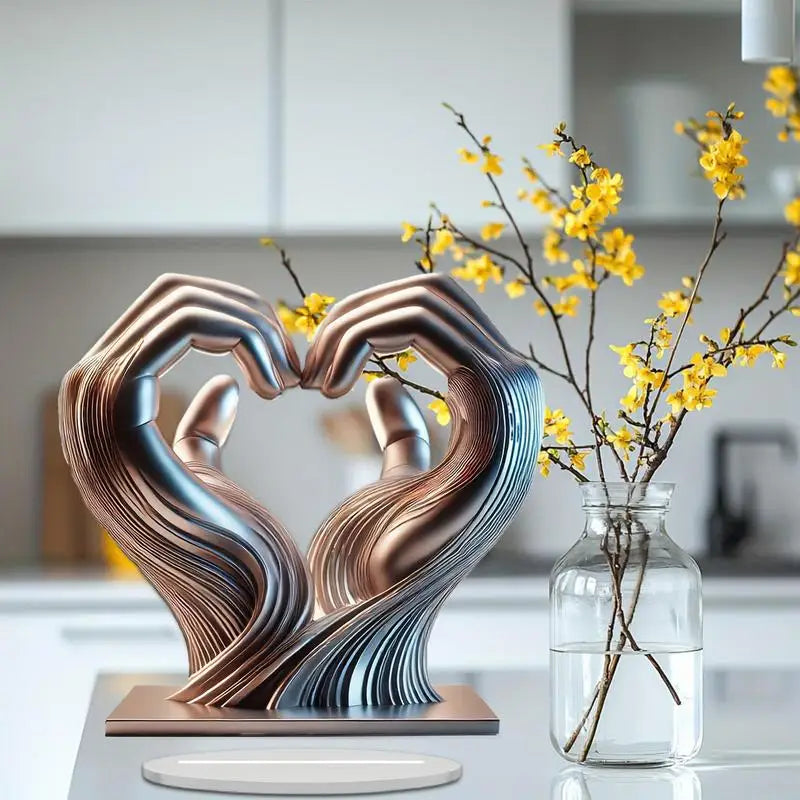 Acrylic Love Gesture Statues Sculptures Desktop Ornament Sculpture Figurines Nordic Light Luxury Art Crafts Office Home Decor