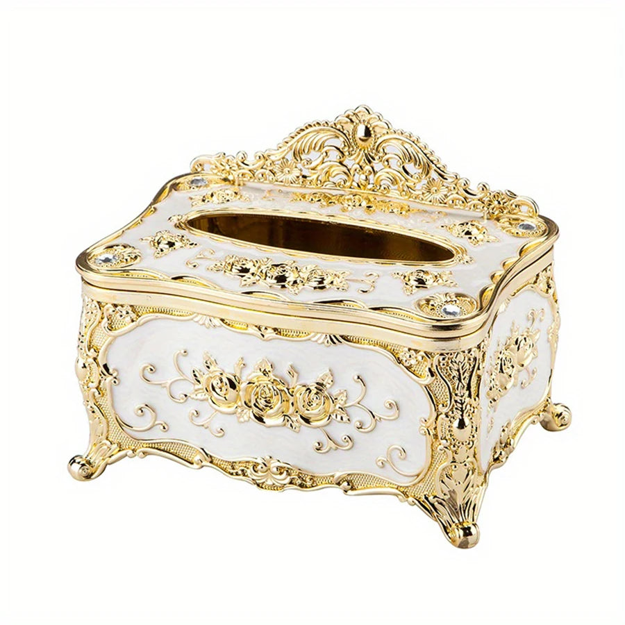 European Style Tissue box, High-end Hotel Restaurant Napkin Extraction Box, Living Room Desktop Paper Extraction Storage Box