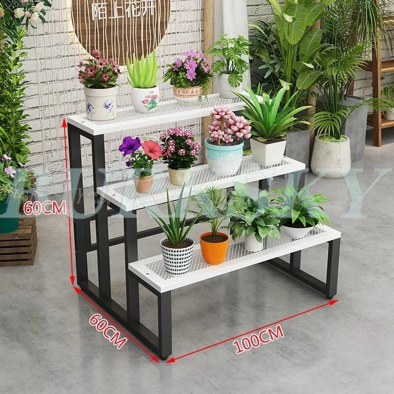 Flower Stand Plant Stand 2/3/4Tier Flower Shelf Planter Rack Storage Organizer Display Indoor Garden Balcony Floor-standing Rack