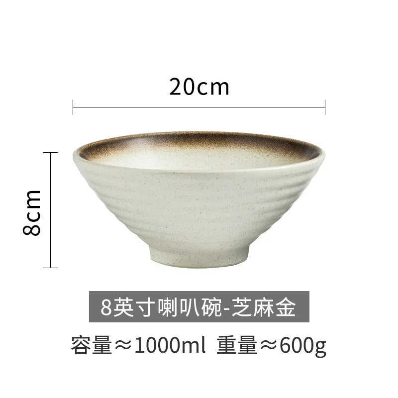 Japanese Style Ceramic Bowl, Large Ramen Bowl, Soup Bowl, Creative Tableware
