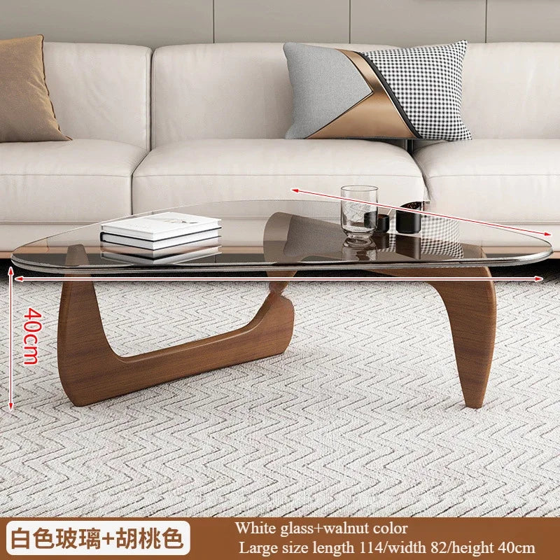 Modern Minimalist Creative Coffee Table for Small Households,Living Rooms,Tempered Glass Tea Table,Internet Famous Tea Table