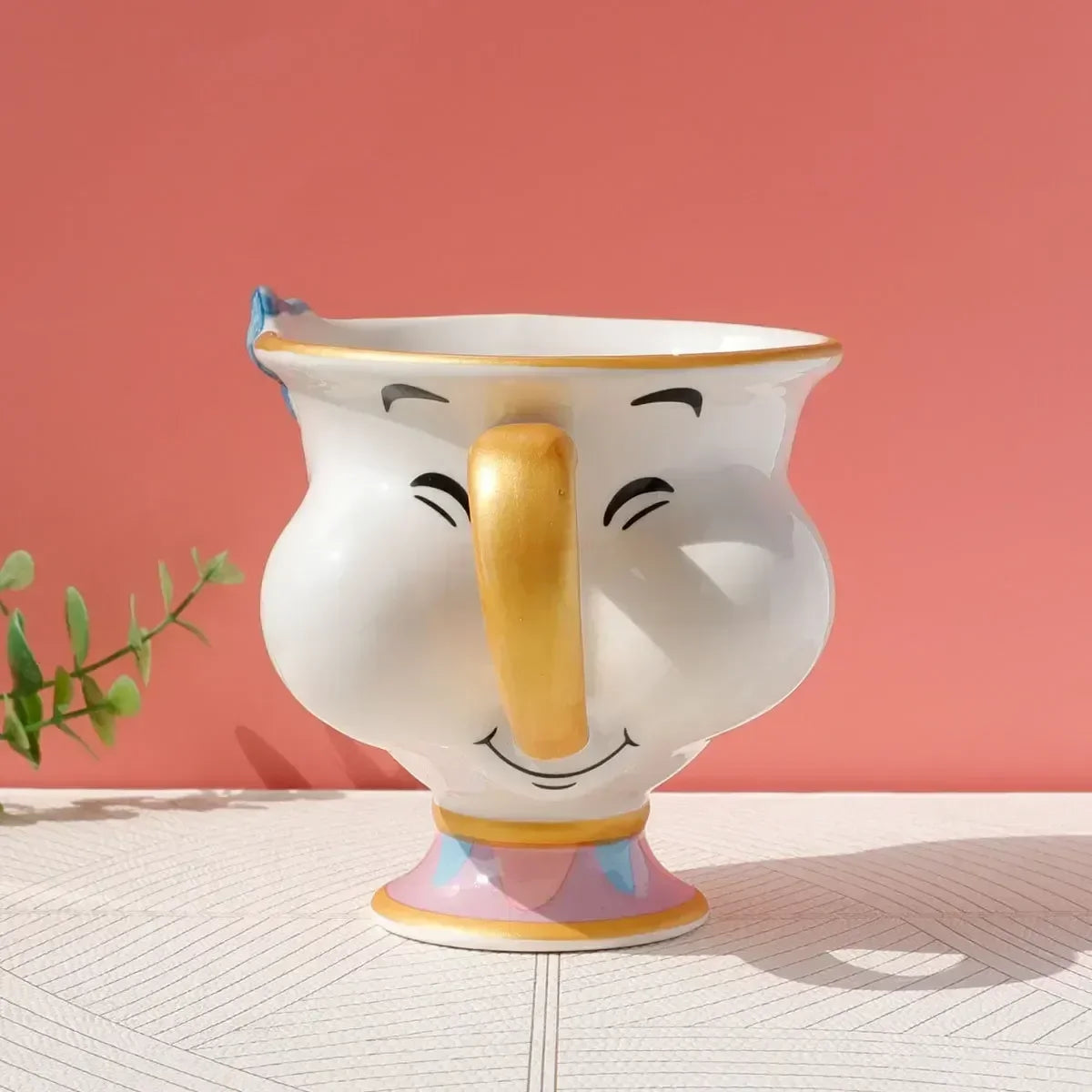 Disney Teapot Cute Cartoon Beauty And The Beast Coffee Pots Mug Mrs Potts Chip Cup Tea Cup Pots One Tea Set Droshipping Desk Gif