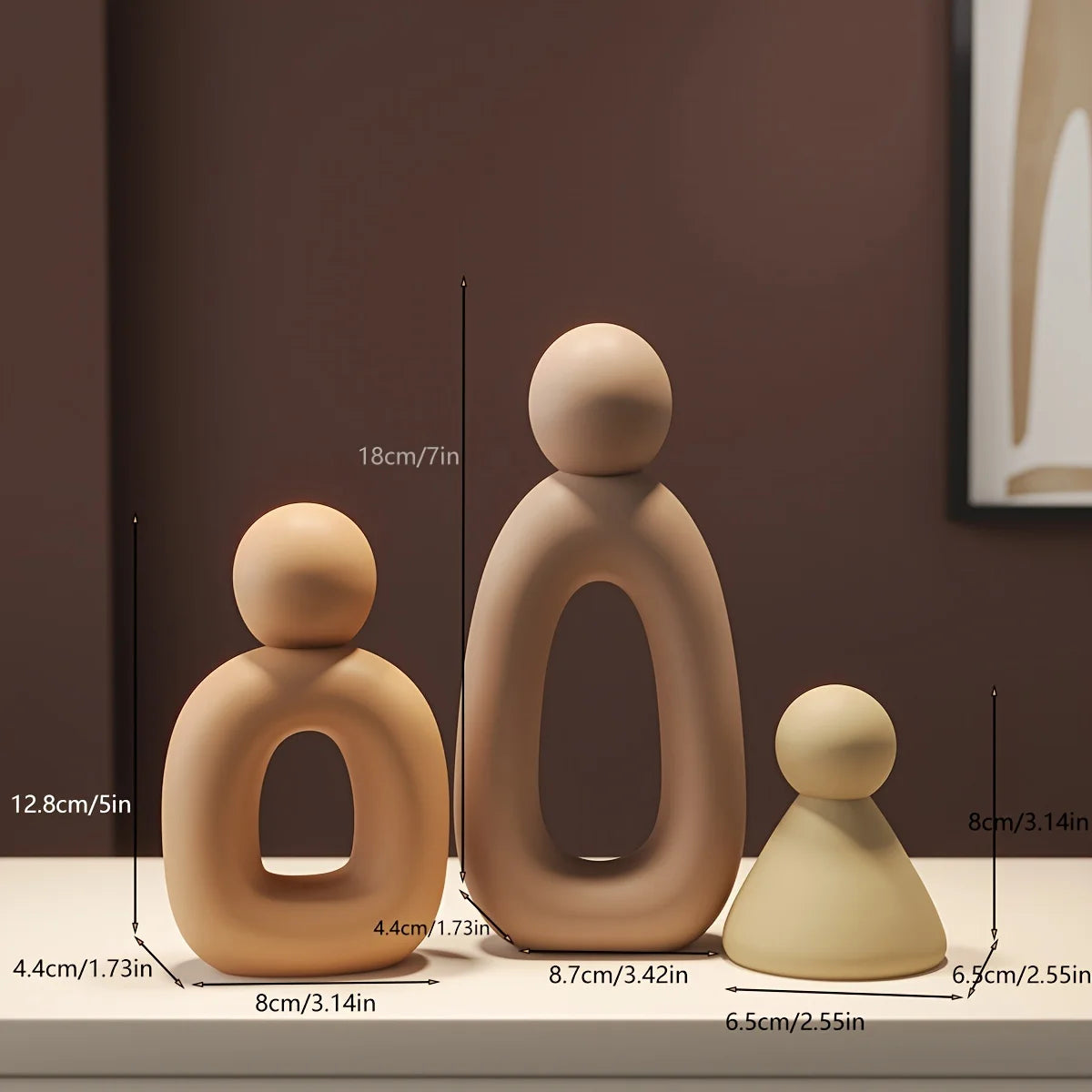 3pcs/set Family Statue Modern Style Home Decor Hollow Sculpture Nordic Living Room Ornaments Bedroom Decoration Figurines Gift