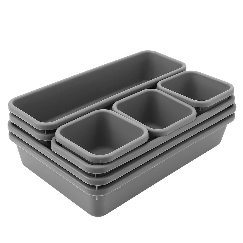 Storage Drawer Storage Box Kitchen Bathroom Storage Trays Closet  Cover Sundries Jewellery Holder 8pc/set Make Up Organizer Box